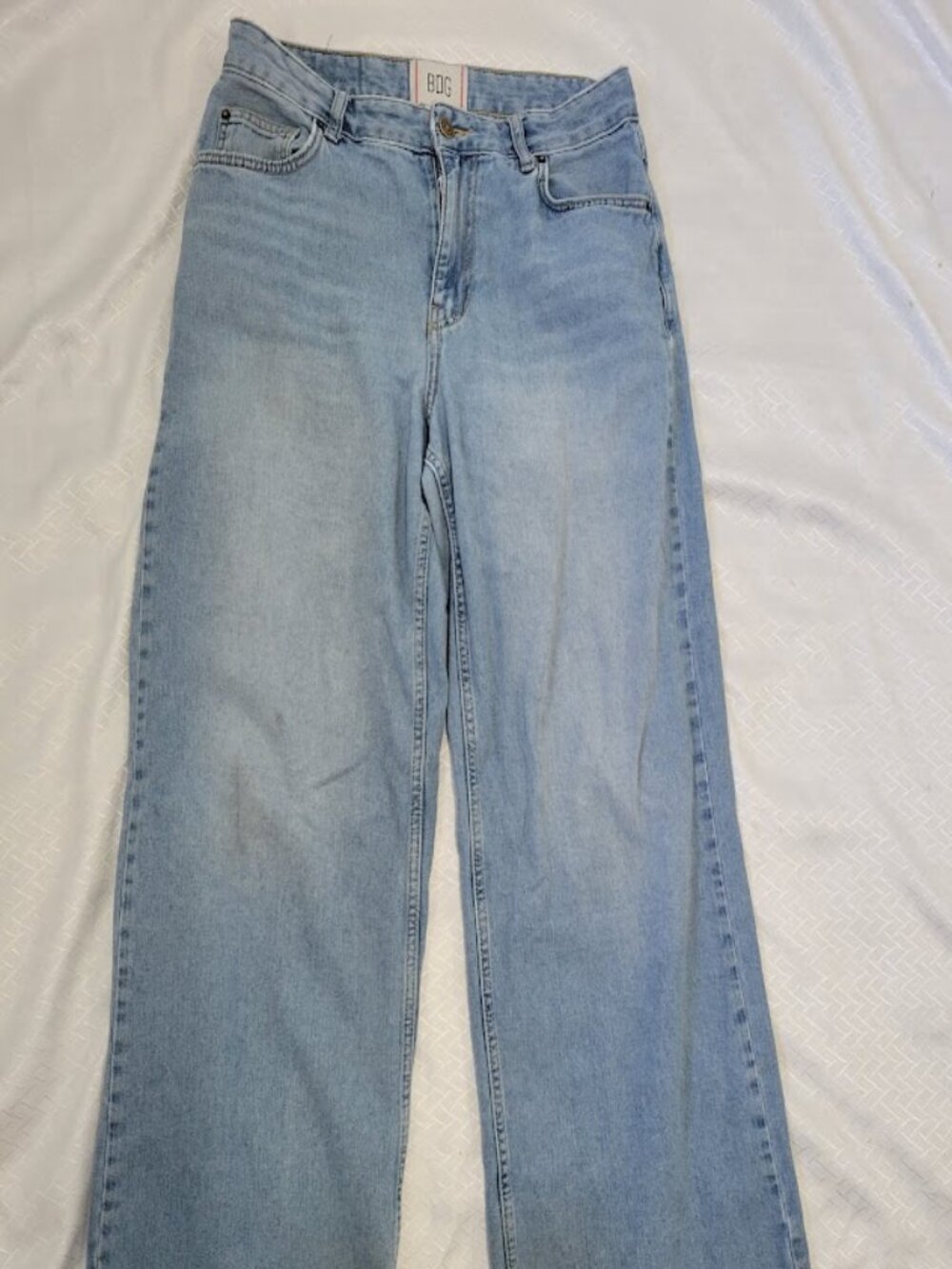 BDG Women's Light Wash Wide Leg Raw Hem Jeans Size 29
